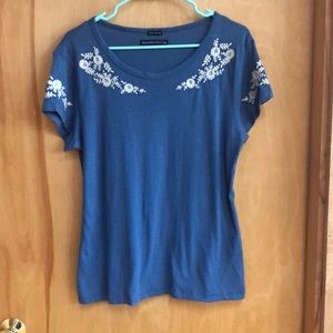A&F Cotton Floral Embroidered Tee